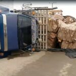 Accidente en la Avenida Circunvalar de Barranquilla deja vehículo volcado, sin heridos graves